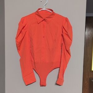 Women's Orange Bodysuit Top
